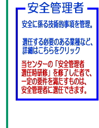 ���S�Ǘ��ҁ@���S�ɌW��Z�p�I�������Ǘ��B�I�C����K�v�̂���Ǝ�ȂǁA�ڍׂ͂�������N���b�N�B���Z���^�[�́u���S�Ǘ��ґI�C�����C�v���C���������́A���S�Ǘ��҂ɑI�C�ł��܂��B