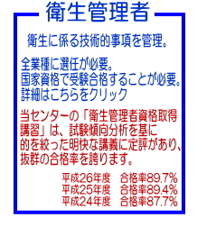 �q���Ǘ��ҁ@�q���ɌW��Z�p�I�������Ǘ��B�S�Ǝ�ɑI�C���K�v�B���Ǝ��i�Ŏ󌱍��i���邱�Ƃ��K�v�B�ڍׂ͂�������N���b�N�B�@���Z���^�[�́u�q���Ǘ��Ҏ��i�擾�u�K�v�́A�����X�����͂���ɓI���i���������ȍu�`�ɒ�]������A���Q�̍��i�����ւ�܂��B